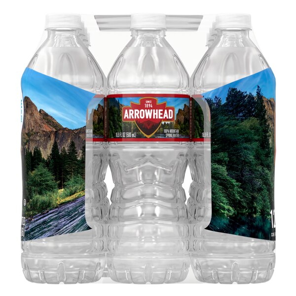Arrowhead Brand 100% Mountain Spring Water, Pack of 12, 16.9 oz