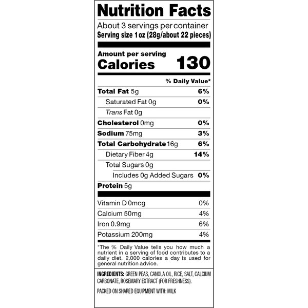 Harvest Snaps Green Pea Snack Crisps, Lightly Salted, 3.3 oz
