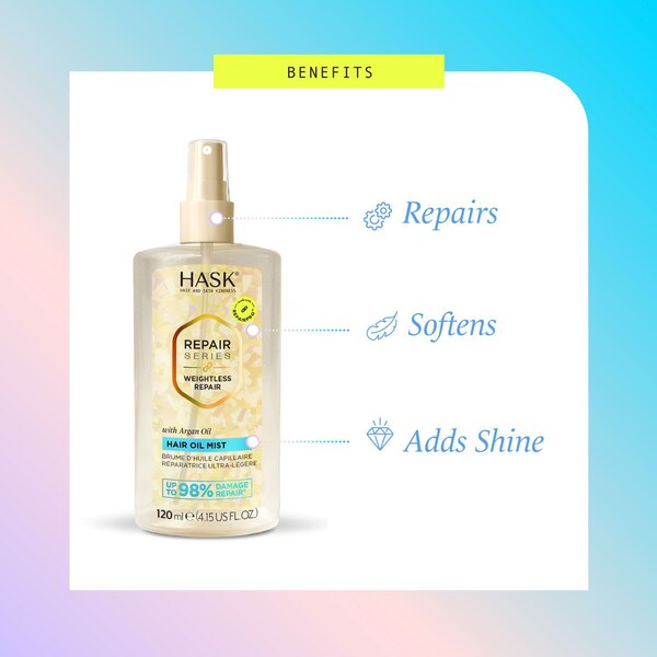Hask Weightless Repair Hair Oil Mist, 4.1 OZ