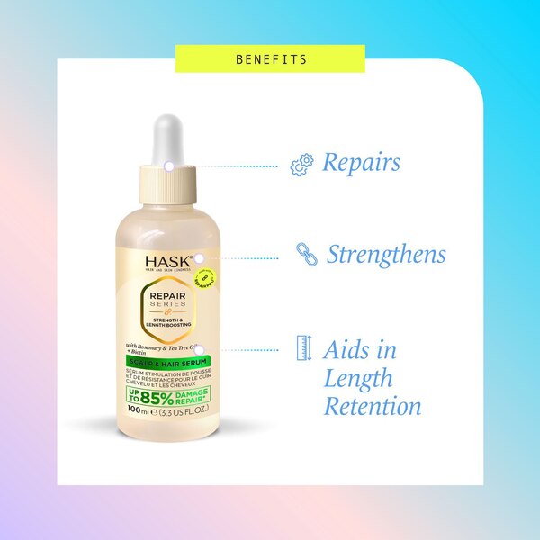 Hask Strength & Length Boosting Scalp & Hair Serum, 3.3 OZ