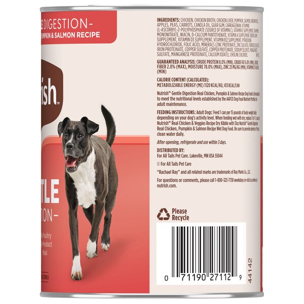 Rachael Ray Nutrish Gentle Digestion Real Chicken, Pumpkin & Salmon Recipe Wet Dog Food, 13 oz