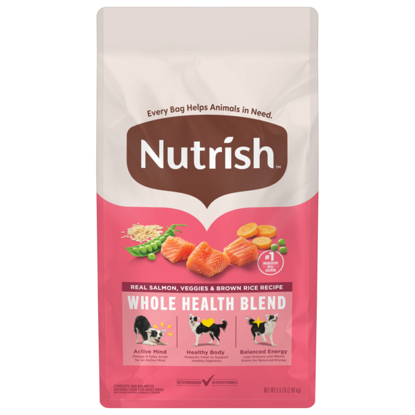 Rachael Ray Nutrish Whole Health Dry Dog Food, Real Salmon, Veggies & Brown Rice Recipe, 5.5 lb