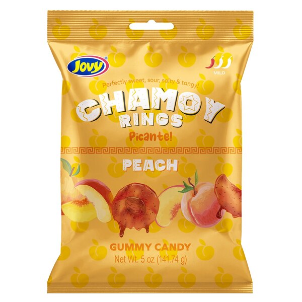 Jovy, Peach Chamoy, Gummy Rings, 5 oz