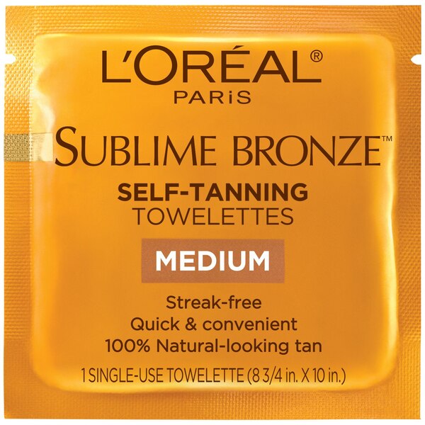 L'Oreal Paris Sublime Bronze Self Tanning Towelettes, Medium Natural Tan