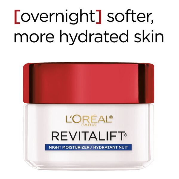 L'Oreal Paris Revitalift Anti Wrinkle + Firming - Crema de noche antienvejecimiento, 1.7 oz