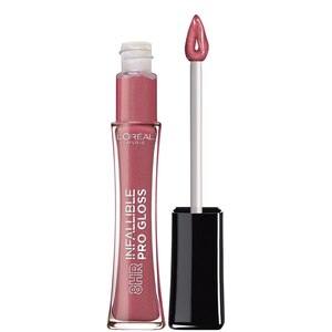 L'Oreal Paris Infallible 8HR Never Fail Lip Gloss, Shell Pink, Nude Petal, Petal, Blush, Posy, Modern Mauve, Undeniable Mauve, Sangria, Coral Sands, Sunset, Rebel Red, Barely Nude, Truffle, Crystal Glass, Nightfall Rose, Pink Opal, Glistening Berry, Red Fatale, Bloom, Frosted