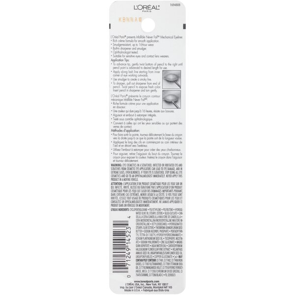 L'Oreal Paris Infallible 16HR Never-Fail Pencil Eyeliner