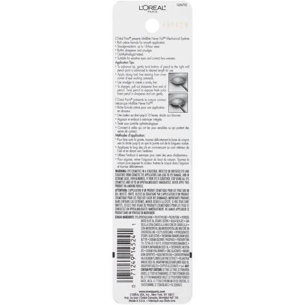 L'Oreal Paris Infallible 16HR Never-Fail Pencil Eyeliner