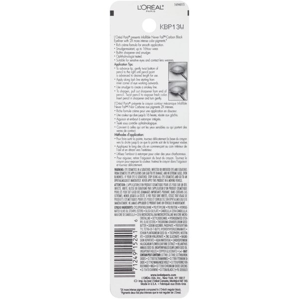 L'Oreal Paris Infallible 16HR Never-Fail Pencil Eyeliner