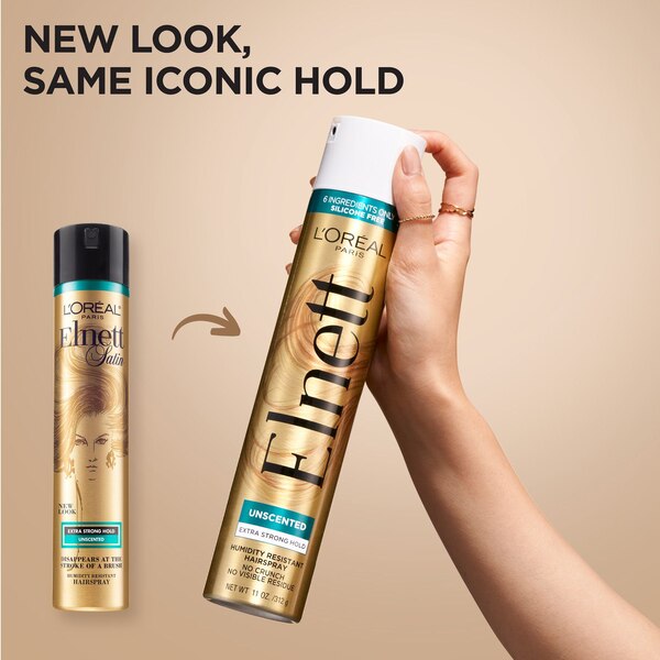 L'Oreal Paris Elnett Satin Extra Strong Hold Hair Spray, Unscented, 11 OZ