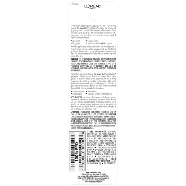 L'Oreal Paris Infallible Super Slim Liquid Eyeliner 0.034 OZ