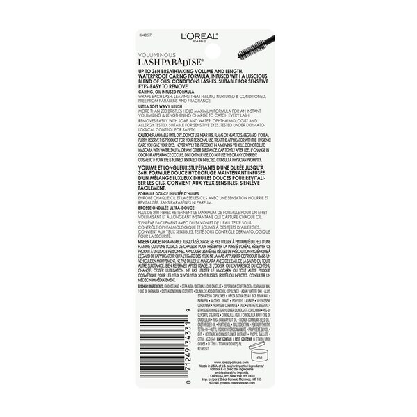 L'Oreal Paris Voluminous Makeup Lash Paradise Volume Waterproof Mascara