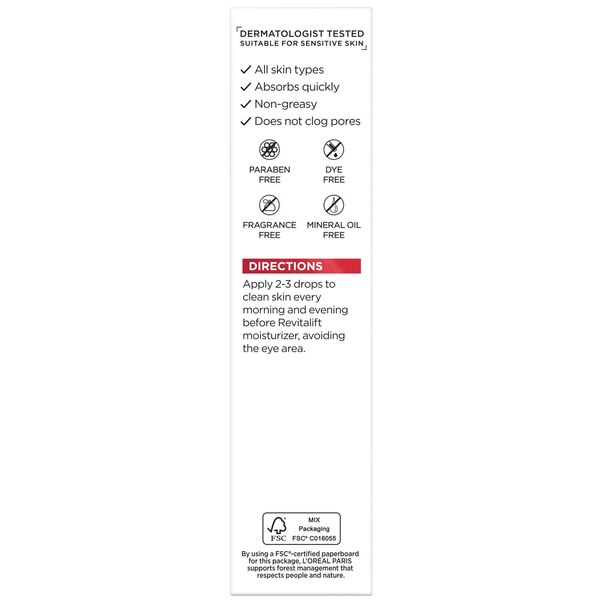 L'Oreal Paris Revitalift Derm Intensives Hyaluronic Acid Face Serum, 1 OZ