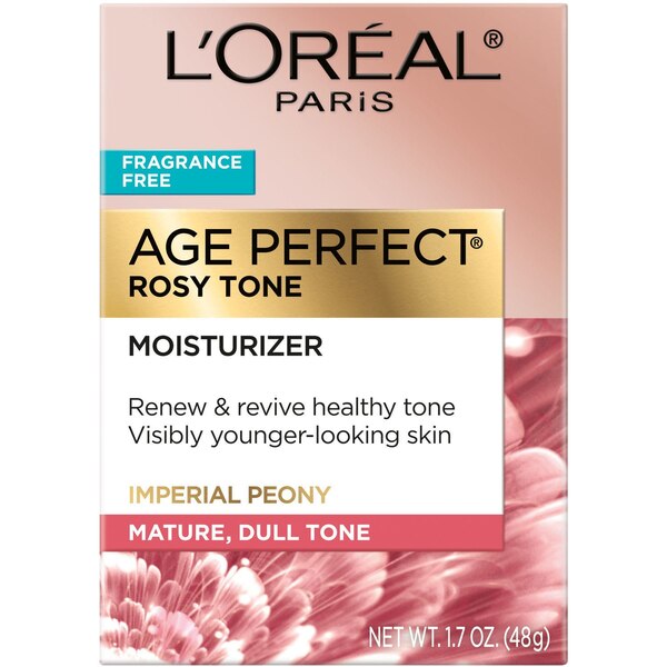 L'Oreal Paris Age Perfect Rosy Tone- Fragrance Free Face Moisturizer, 1.7 OZ