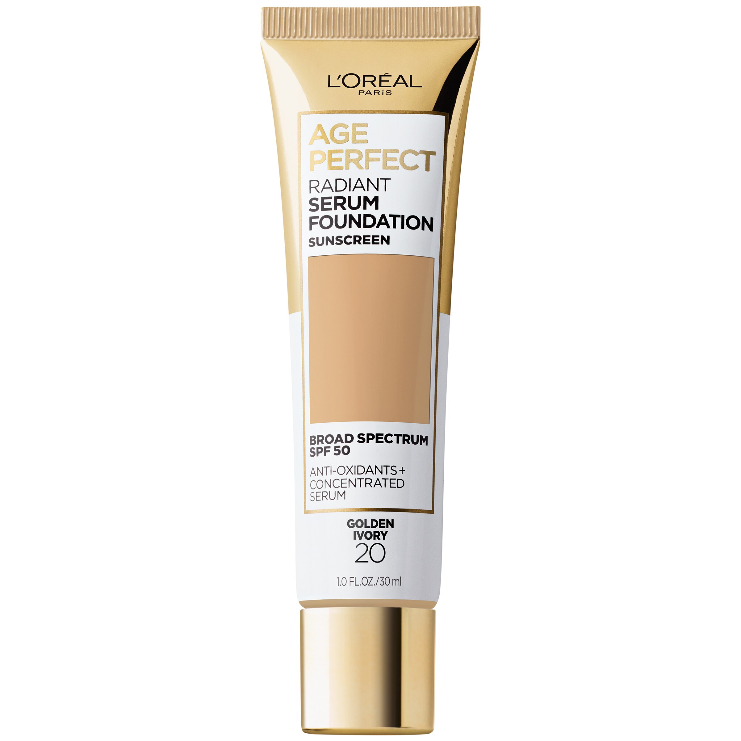L'Oreal Paris Age Perfect Radiant Serum Foundation with SPF 50, Golden Ivory