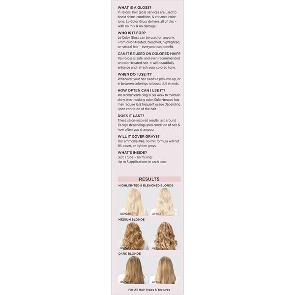 L'Oreal Paris Le Color Gloss One Step In-Shower Toning Gloss, Cool Blonde