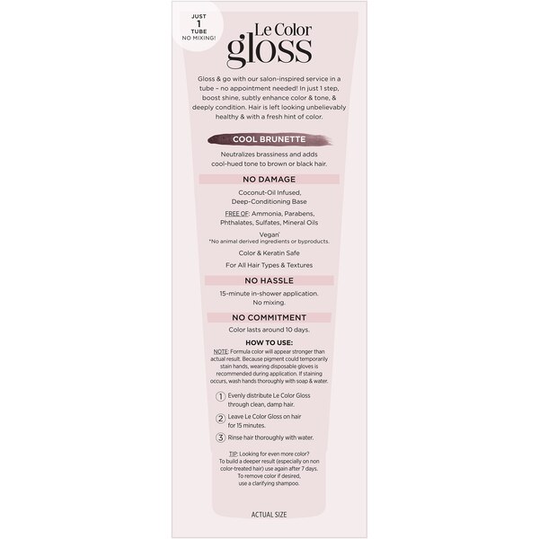 L'Oreal Paris Le Color Gloss One Step In-Shower Toning Gloss, 4 OZ