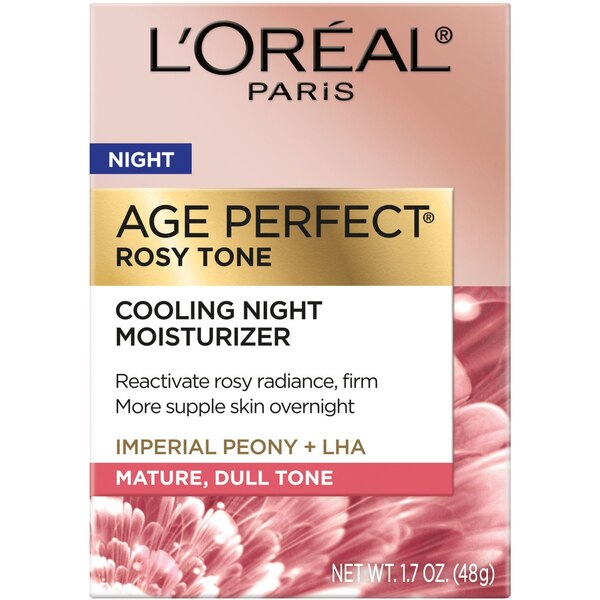 L'Oreal Paris Age Perfect Rosy Tone Cooling Night Moisturizer, 1.7 OZ