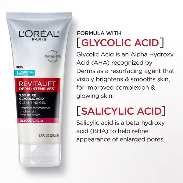L'Oreal Paris Revitalift Derm Intensives 3.5% Glycolic Acid Cleanser, 6.7 OZ