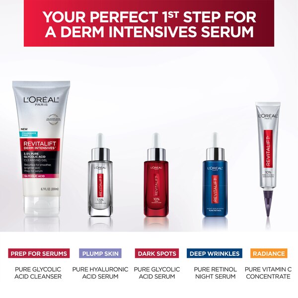 L'Oreal Paris Revitalift Derm Intensives 3.5% Glycolic Acid Cleanser, 6.7 OZ