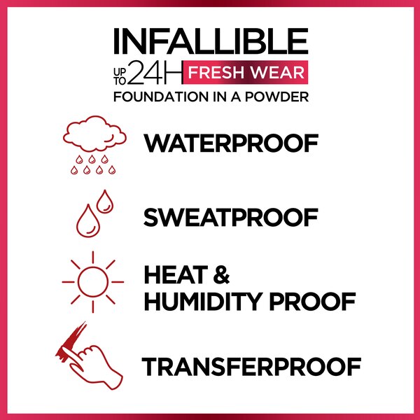 L'Oreal Paris Infallible Up to 24H Fresh Wear - Base en polvo, acabado mate