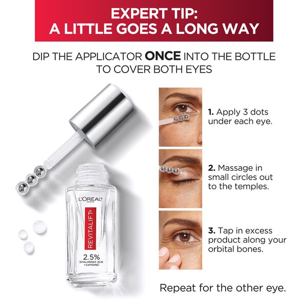 L'Oreal Paris Revitalift Derm Intensives Hyaluronic Acid Plus Eye Serum, 0.67 OZ