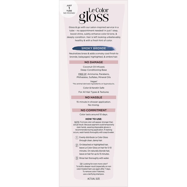 L'Oreal Paris Le Color Gloss One Step In-Shower Toning Gloss, Smokey Bronde