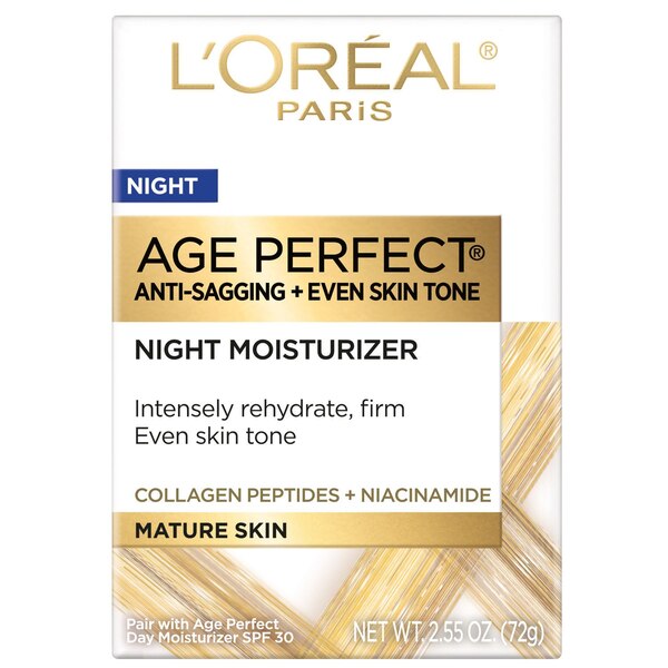 L'Oreal Paris Age Perfect Collagen Expert Night Moisturizer for Face, 2.5 OZ