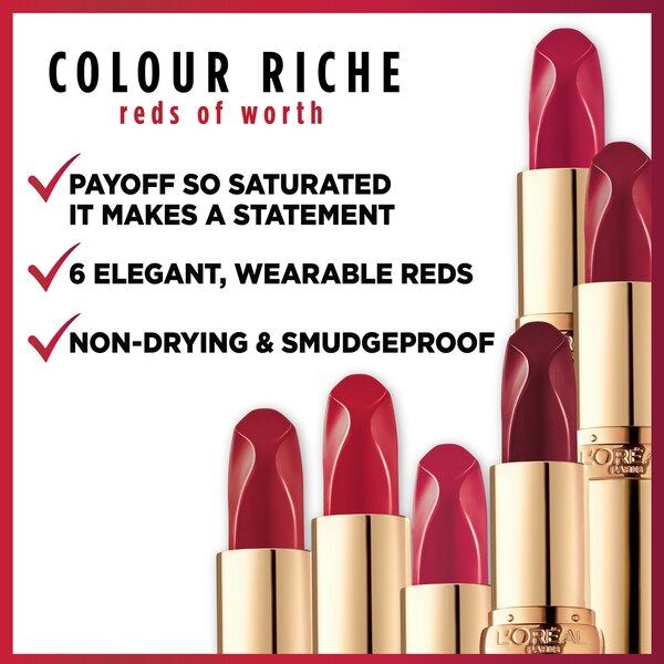 L'Oreal Paris Colour Riche Reds of Worth Satin Lipstick with Intense Color
