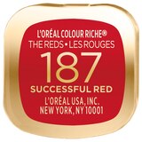 L'Oreal Paris Colour Riche Reds of Worth Satin Lipstick with Intense Color, thumbnail image