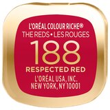 L'Oreal Paris Colour Riche Reds of Worth Satin Lipstick with Intense Color, thumbnail image