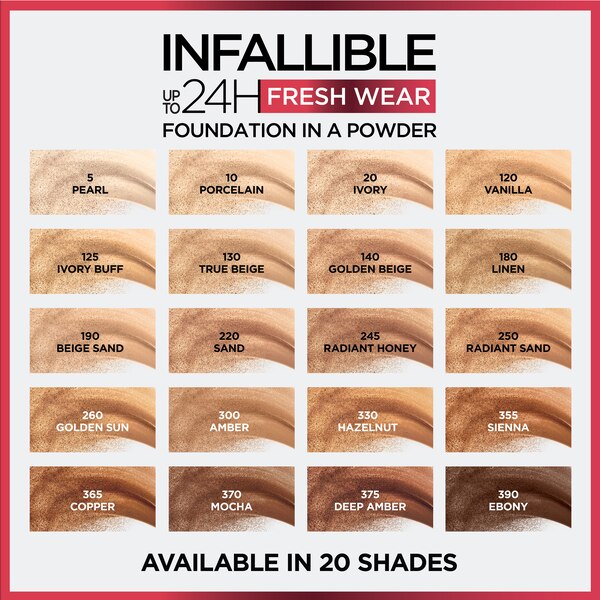 L'Oreal Paris Infallible Up to 24H Fresh Wear in a Powder, Matte Finish
