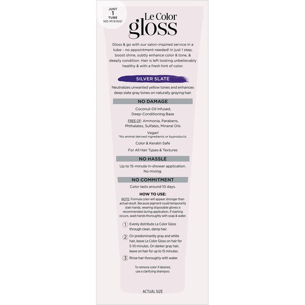 L'Oreal Paris Le Color Gloss One Step In-Shower Toning Gloss, Silver Slate