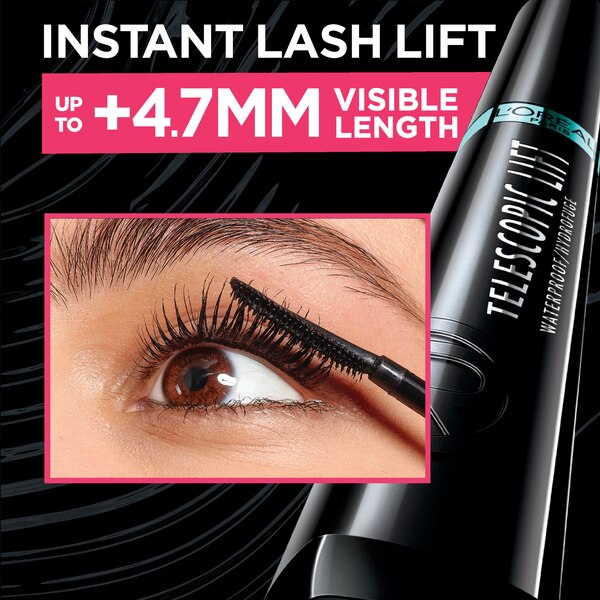 L'Oreal Paris Telescopic Lift Washable Makeup Mascara, 36HR Wear, Black