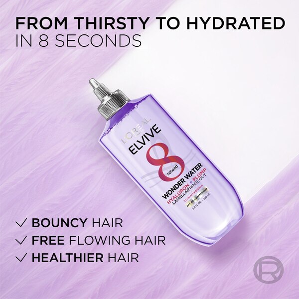 L'Oreal Paris Elvive Hyaluron + Plump Flash Hydration Wonder Water Lamellar Rinse Out, 6.8 OZ
