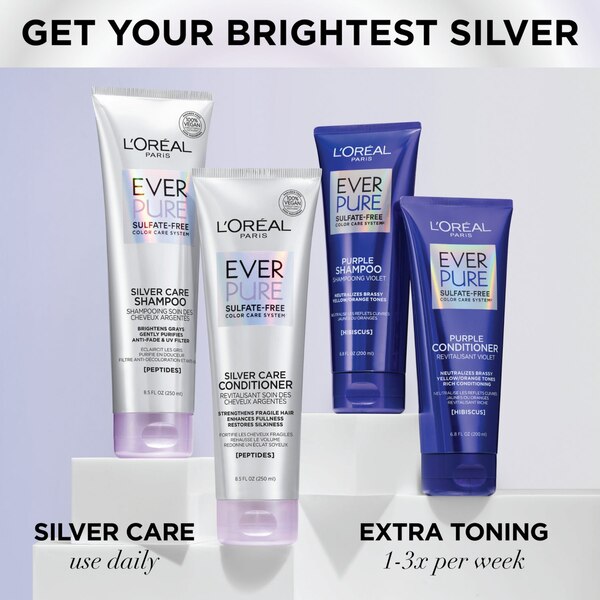 L'Oreal Paris EverPure Silver Care Sulfate Free Conditioner, 8.5 OZ