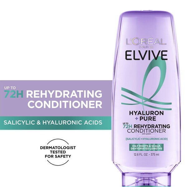 L'Oreal Paris Elvive Hyaluron + Pure Rehydrating Conditioner, 12.6 OZ