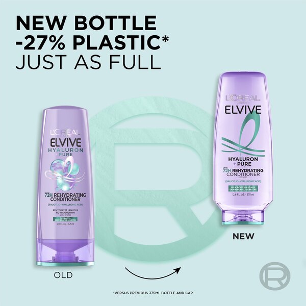 L'Oreal Paris Elvive Hyaluron + Pure Rehydrating Conditioner, 12.6 OZ