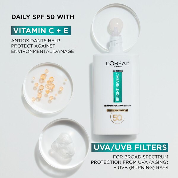 L'Oreal Paris Bright Reveal Broad Spectrum SPF 50 Invisible UV Sunscreen Lotion