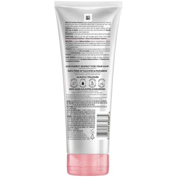 L'Oreal Paris EverPure Sulfate Free Glossing Shampoo, 6.8 OZ