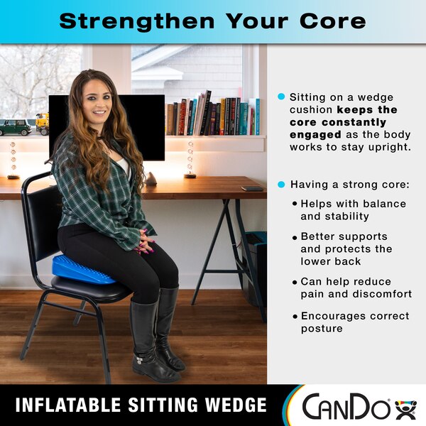 CanDo Inflatable Sitting Wedge, Adult Size, 15"x15"