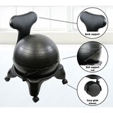 CanDo Plastic Ball Chair, Adult, 22", Black, thumbnail image