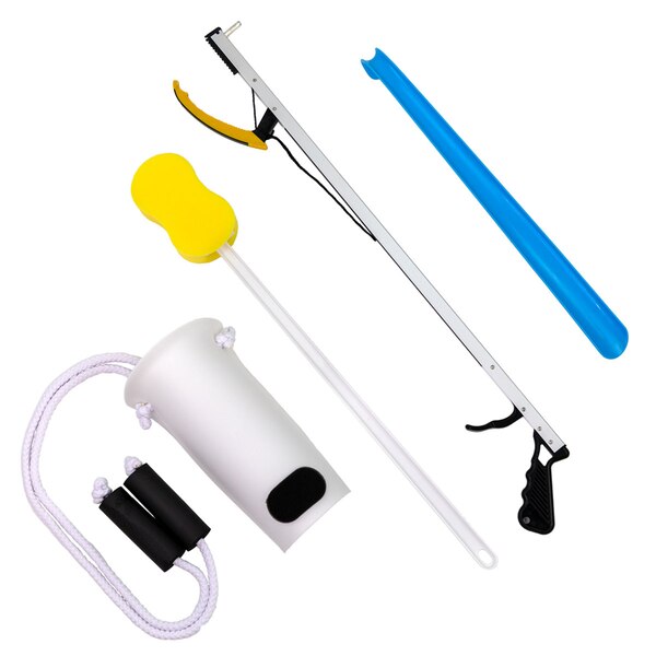 FabLife Hip Kit 1 with 26" Reacher, Contoured Sponge, Formed Sock Aid, 18" Plastic Shoehorn