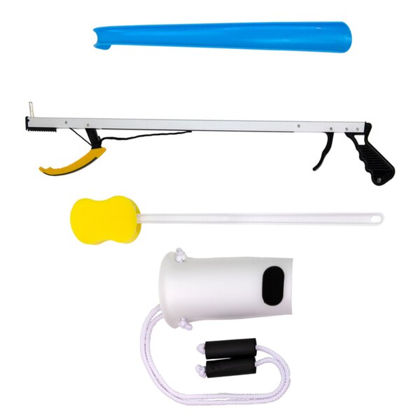 FabLife Hip Kit 1 with 26" Reacher, Contoured Sponge, Formed Sock Aid, 18" Plastic Shoehorn