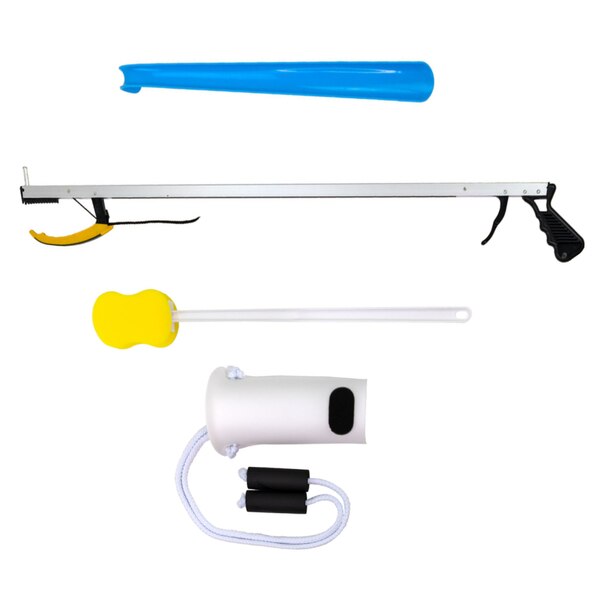 FabLife Hip Kit 2 with 32" Reacher, Contoured Sponge, Formed Sock Aid, 18" Plastic Shoehorn