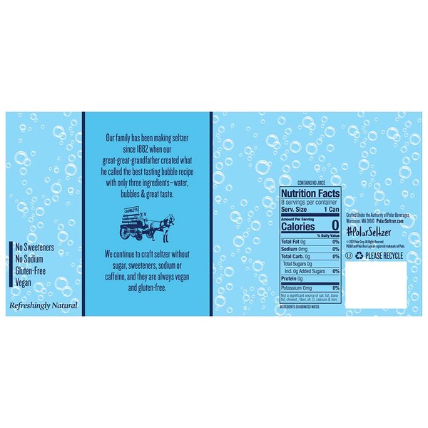 Polar Seltzer Original Sparkling Water, 8 ct, 12 fl oz