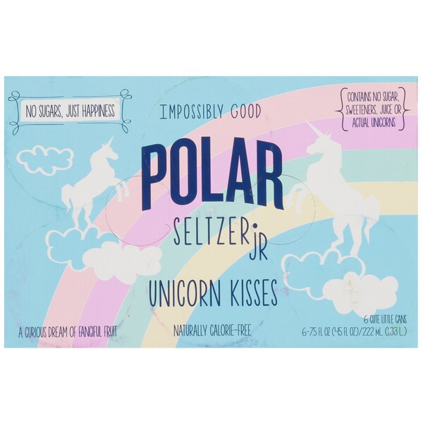 Polar Seltzer Jr Sparkling Water, 7.5 OZ Cans, 6 PK