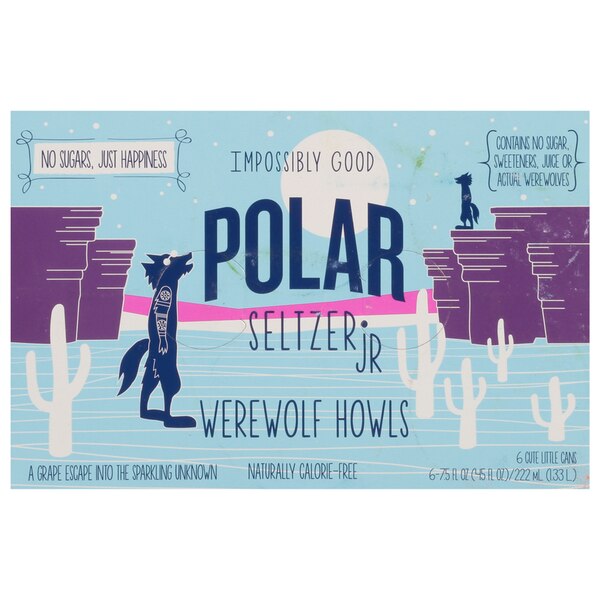 Polar Seltzer Jr Sparkling Water, 7.5 OZ Cans, 6 PK