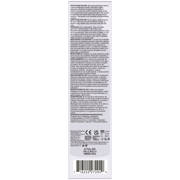 Wet Hybrid Water Silicone Blend Lubricant, 3.1 OZ