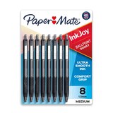 Paper Mate Ink Joy Ball Point Pens, Black, 8 ct, thumbnail image